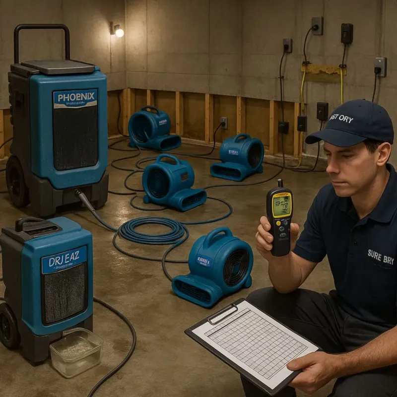 Structural Drying and Dehumidification process in Beaver Falls, PA